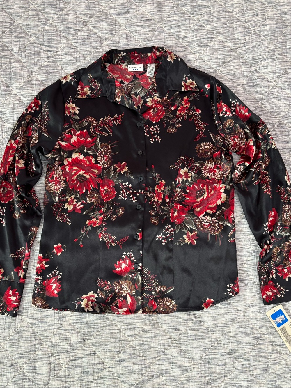 Covington Long Sleeve Button Down Blouse Sz Small NWT -